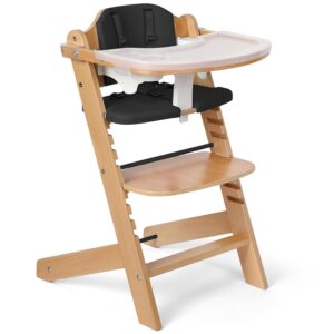 Cowiewie Natural Wooden High Chair for Babies & Toddlers